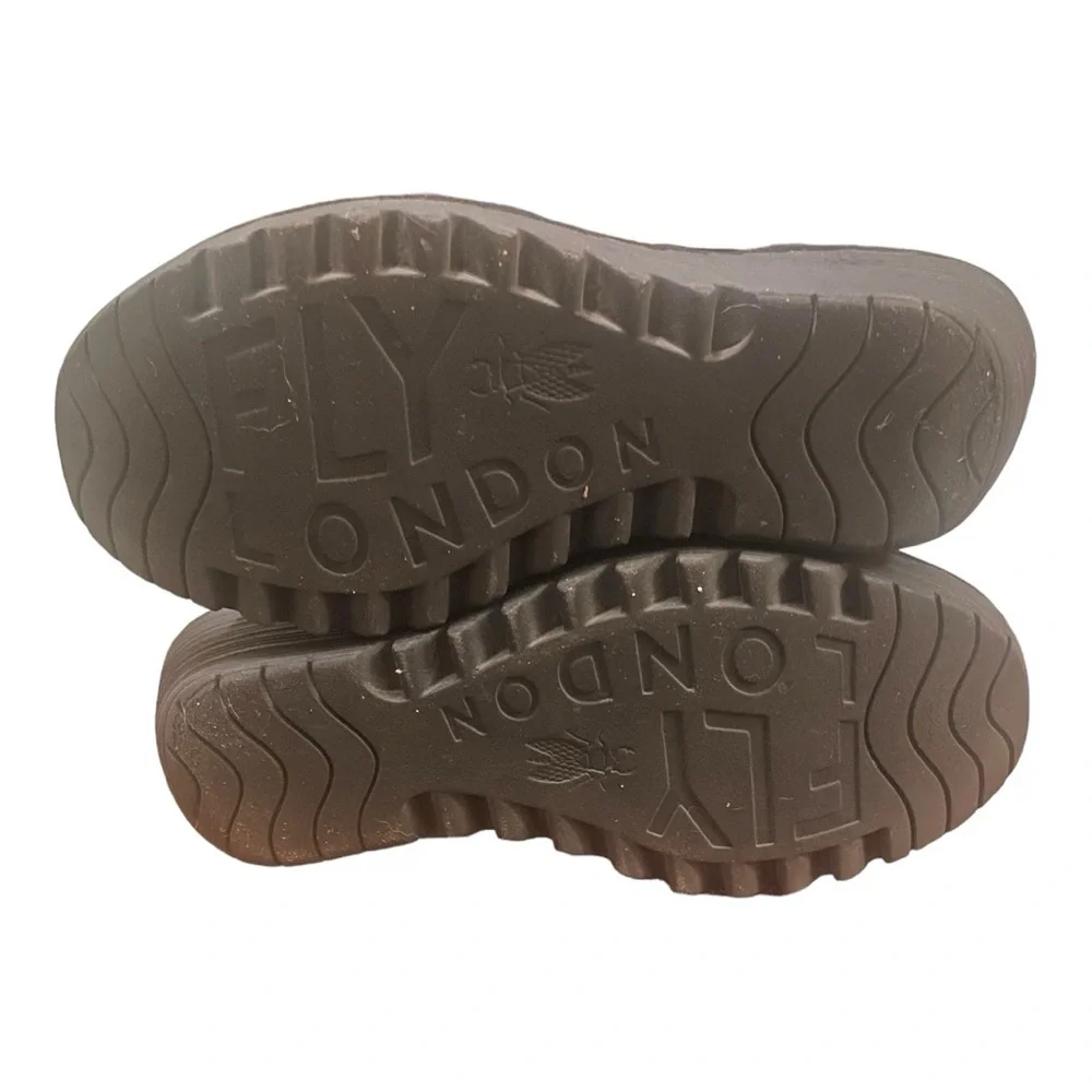 Fly London Black Wedge Sandals - Picture 5 of 9